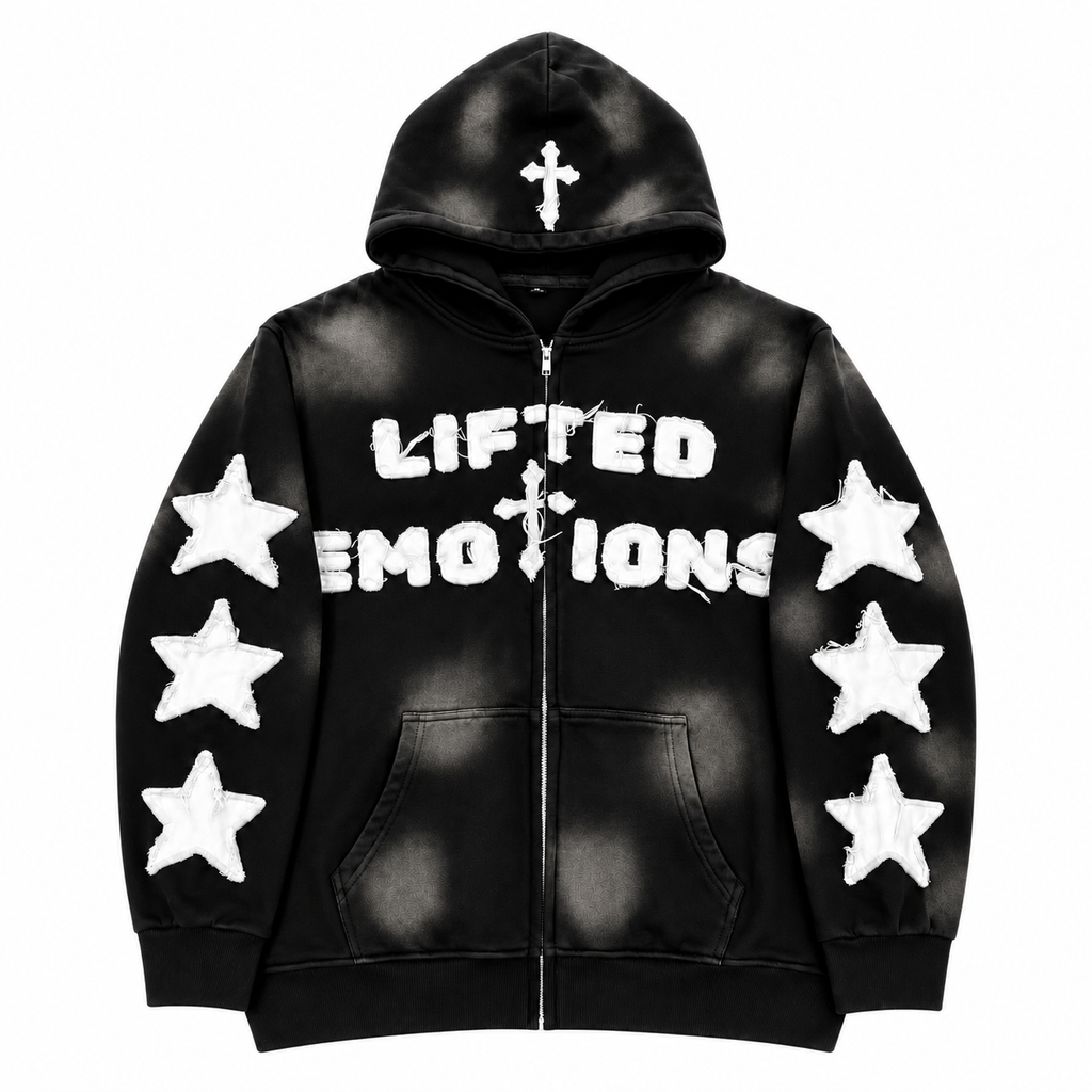 LIFTED EMOTIONS ZIP-UP (BLACK)